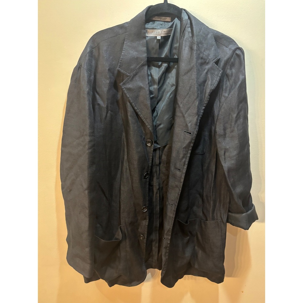 Men's linen blazer dark grayb